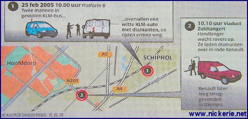 Reconstructie diamantenroof op Schiphol - 25 februari 2005