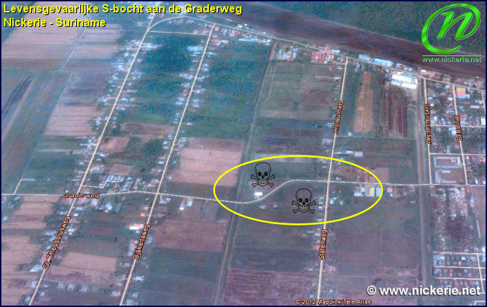 Graderweg S-bocht Nickerie Suriname
