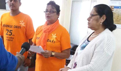 De dependance van het Bureau Gender Aangelegenheden (BGA) van het ministerie van Binnenlandse Zaken organiseert maandelijks op Orange Day, deze is op elke 25ste van de maand, een activiteit om  het bewustzijn over geweld te verhogen. 